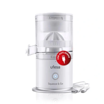 Imagen de Exprimidor Ufesa Squeeze &amp; Go White, 45 W, 220 ml, Blanco y Transparente