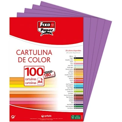 Imagen de Fixo Paper 11110467 Paquete de cartulinas A4 100 unidades color morado, 180g