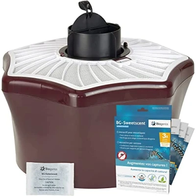Imagen de Biogents BG Mosquitaire Trampa para Mosquitos ecológica de Exterior, contra Tigre y Dengue, incluye 4 señuelos Sweetscent, Libre insecticidas