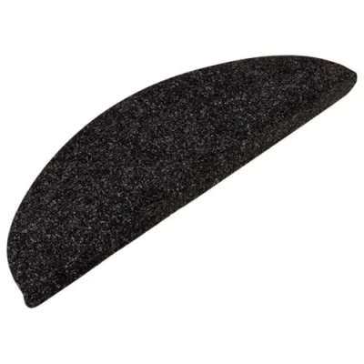 Imagen de vidaXL Alfombrilla Autoadhesiva de Escalera 15 uds, Alfombra Antideslizante Escalera, Protector Peldaño, Tela Gris Antracita 56x17x3 cm