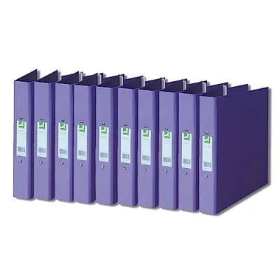 Imagen de Q Connect Carpeta de 25 mm con 2 anillas polipropileno, tamaño A4, color morado (paquete 10)