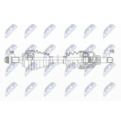 Imagen de NTY NPW CT 115 Árbol de transmisión Eje delantero, izquierda