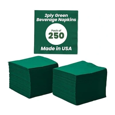 Imagen de Perfectware Servilletas de 2 capas, color verde cazador, paquete 250 unidades