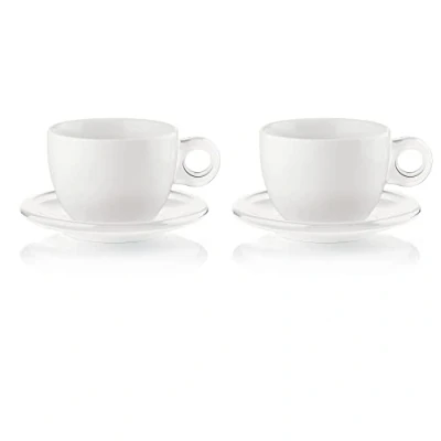 Imagen de Fratelli Guzzini Gocce, Juego de 2 Tazas para Desayuno con Platos, SMMAPorcelain