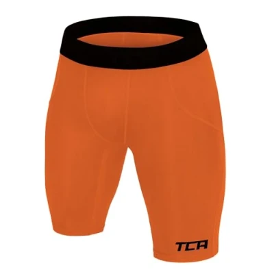 Imagen de TCA Hombre Pantalones Cortos Térmicos Base Layer da Compresión Naranja, XXL