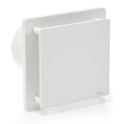 Imagen de STERR Ventilador de baño blanco 125 mm con HYGROSTAT Extractor Frente cristal Aspecto moderno BFS125H 20 W