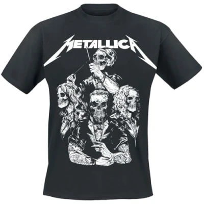 Imagen de Metallica S&amp;M2 Skull Tux Hombre Camiseta Negro L 100% algodón Vorne Bedruckt, Hinten Bedruckt Regular