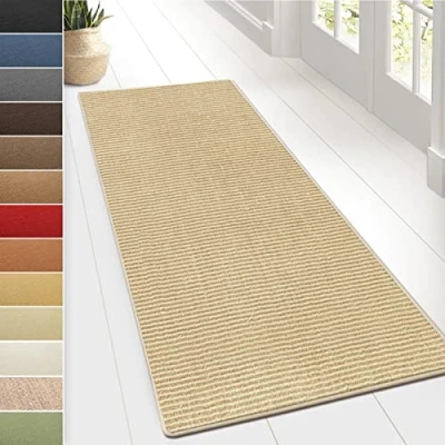 Imagen de Floordirekt Alfombra de sisal Sylt, para el salón o Pasillo, Producto Disponible en Muchos Colores y tamaños, Duradera Resistente (80 x 500 cm, Marfil)