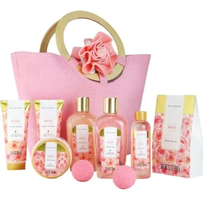 Imagen de Spa Luxetique juego de regalo spa, regalos mimos para mujeres, baño rosas 10 piezas, juegos cumpleaños mamá, Navidad