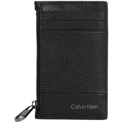 Imagen de Calvin Klein Tarjetero de Piel para Hombre, Negro (Ck Black), Talla Única