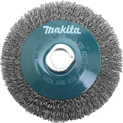 Imagen de MAKITA D 39849 Cepillo de alambre 115 mm insercion m14 con forma oblicuo rizado acero 0,3 mm, Color