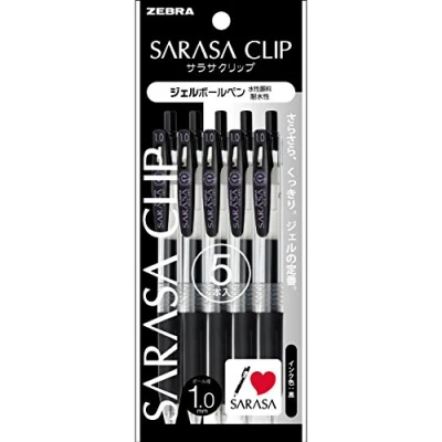 Imagen de ZEBRA Sarasa P JJE15 BK5 Clip de 1 mm, color negro