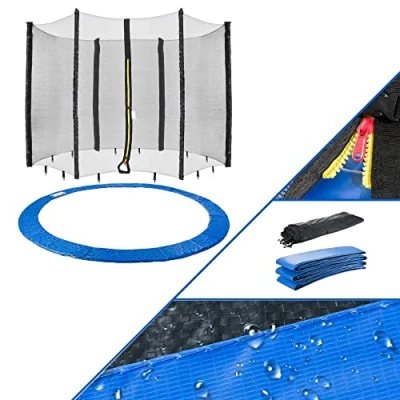 Imagen de Arebos Cubierta de Borde con Red Cama elástica y/244, 305, 366, 396, 430, 460 y 490 cm/para 6 8 Postes la Red, Azul Negro, 305 cm, para Barras