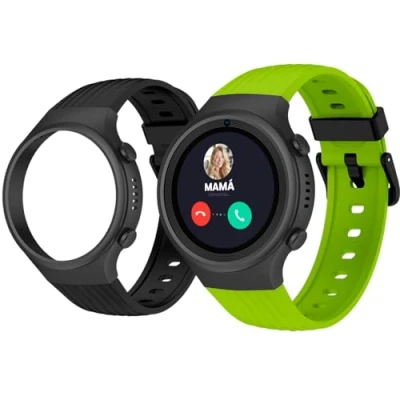 Imagen de SPC Smartee 4G Junior Smartwatch para niños con GPS, videollamadas y botón SOS 1,2Pantalla, Doble Pulsera Verde Negra Modo Tracker Colegio Gestión Desde App Gratuita Smart Clan