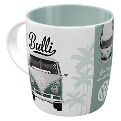 Imagen de Nostalgic Art Taza de café Retro VW Good Things Are Ahead of You Idea Regalo Furgoneta Volkswagen, Cerámica, Diseño Vintage, 1 Unidad (Paquete 1)