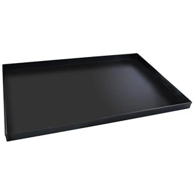 Imagen de FMprofessional bandeja para pizza (60 x 40 cm, rectangular, ideal pizza, resistente al calor hasta 400 C, rectangular con sellado esmaltado), color negro