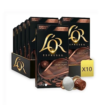 Imagen de L&#039;OR Flavours Espresso Cápsulas de Café Chocolate Intensidad 8 100 Compatibles Nespresso (R)