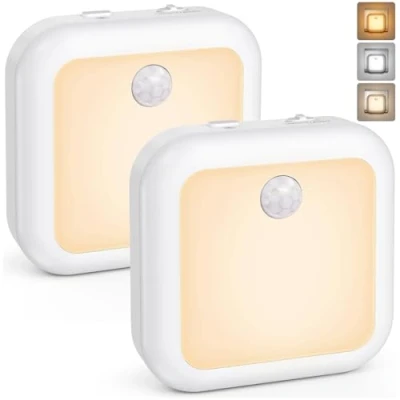 Imagen de Luz Nocturna Pilas, [2 Piezas] Infantil Sensor de Movimiento Interior Regulable 3 Modos, Armario Pilas para Pasillo, Escalera, Cocina, Garaje, Habitación, Dormitorio, Sala, Niños