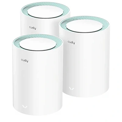 Imagen de Cudy AC1200 Gigabit Sistema WiFi de Malla Completa, Banda Dual, Extensor WiFi, Puertos Gigabit, Antenas Alta Ganancia, VPN, Cloudflare, Conecta hasta 100 Dispositivos, M1300 3 Paquete