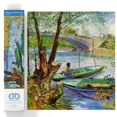 Imagen de DIAMOND DOTZ Intermediate Pescado Pintura, Kit intermedio, DD9, Color Pesca en Primavera (Van Gogh), 50 x 40cm (DD9.036)