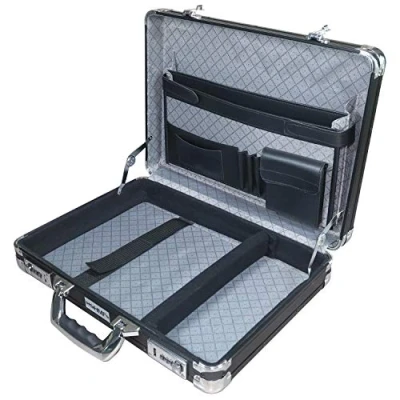 Imagen de HMF 14651 02 Maletín de aluminio para hombre, con cierre combinación, 45 x 33 11 cm, color negro