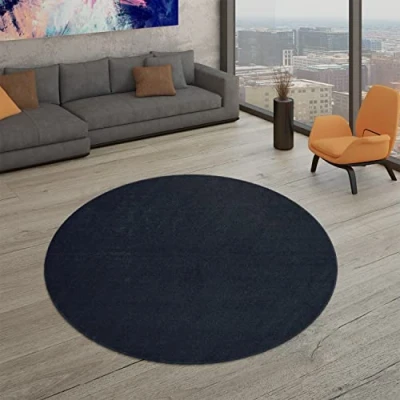 Imagen de TT Home Alfombra Salón Pelo Corto Moderno Diseño Liso Atemporal, Color:Azul Marino, Tamaño:140x200 cm