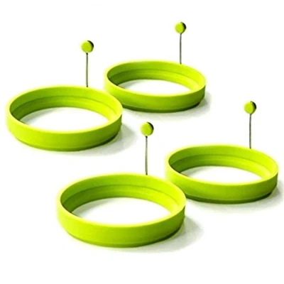Imagen de Jzhen 4 Pcs Moldes para Huevos fritos Tortitas Escalfados ect,Verde
