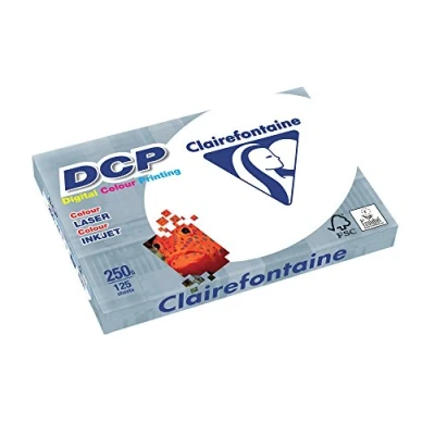 Imagen de Clairefontaine 1857SC Caja de papel Digital Color Printing contiene 5 packs. A4, 250g/m2, Total hojas por caja: 625 Color: Blanco (170 CIE)