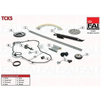 Imagen de FAI AutoParts TCK5 Juego de Cadena distribución con juntas, ruedas dentadas Símplex, pasadores OPEL: Vectra C Berlina
