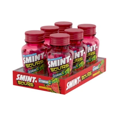 Imagen de Smint Sours Fresa, Caramelo Comprimido Sin Azúcar 6 unidades de 49 gr. (Total 294 gr.)