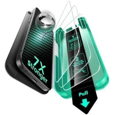 Imagen de ESR Protector Pantalla para iPhone 16 Pro Max, Cristal Templado 9H+, Sin Burbujas Ni Polvo, Protección Grado Militar, No Astilla, Duradero, Herramienta Instalación Fácil Mejorada