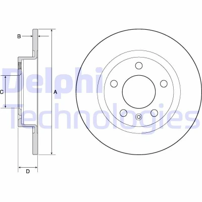 Imagen de DELPHI BG4675 Disco de freno 264 10 5 macizo aceitado sin procesar cojinete rueda, anillo sensor ABS OPEL: Corsa D Hatchback