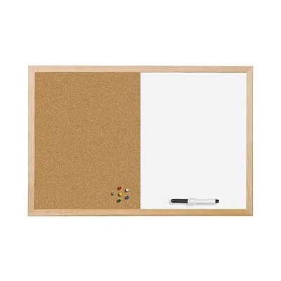 Imagen de Bi Office Pizarra Combinada De Doble Uso, Blanca Magnética Y Corcho, 80 X 60 Cm