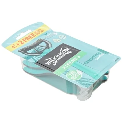 Imagen de Wilkinson Sword Xtreme 3 Sensitive Maquinilla de afeitar desechable (6 unidades) Verde y Negro Hombres con piel sensible
