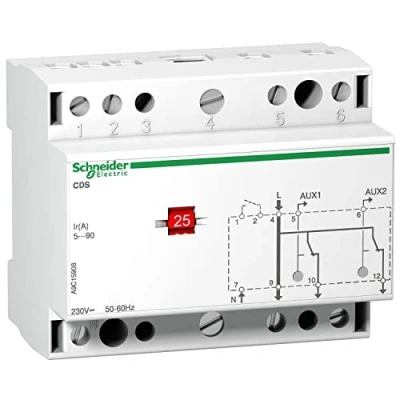 Imagen de Schneider Electric A9C15908 Acti 9 CDS Contactor de Cubierta Carga, Monofásico, 2 Circuitos, 77mm x 90mm 60mm, Blanco