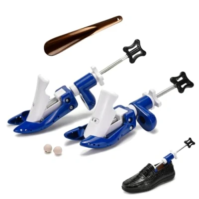 Imagen de Wailicop 1 Par Hormas para Zapatos, Mujer Hombre Ensanchador de Justable Longitud y Anchura con Calzador, 35 41