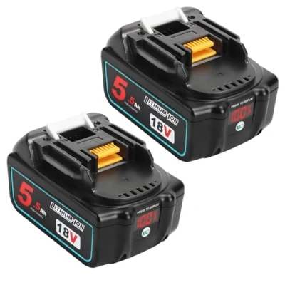 Imagen de Powarobor 2 Packs BL1850B 18V 5.5Ah Li Ion Batería Compatible con Makita Herramientas Eléctricas Sin Cable, 5500mAh de Litio BL1850 BL1860 BL1830 BL1830B BL1840 BL1840B