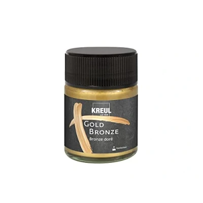 Imagen de KREUL 99462 Pintura de pigmentos metálicos Dorado, 50 ml, para Efectos Brillantes Bronce, Opaca y Resistente a la luz, Madera, Lienzo, cartón, Piedra, cerámica, Metal plásticos, Gold,