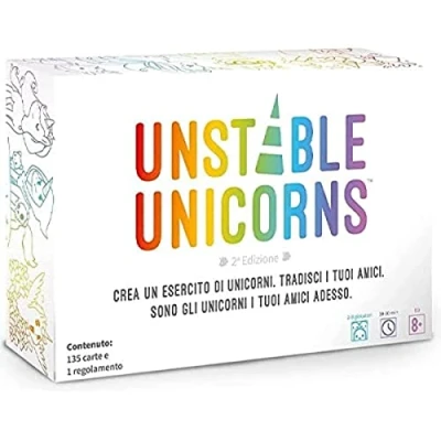 Imagen de Asmodee, Unstable Unicorns, Juego de Mesa, 2 8 Jugadores, 8+ años, edición en Italiano