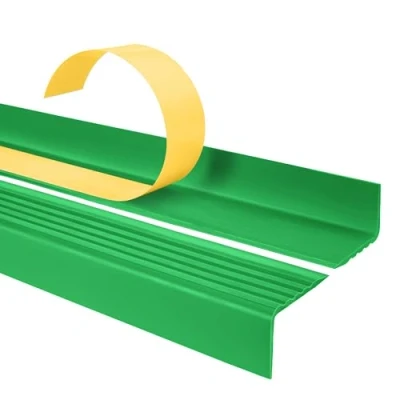 Imagen de Quest Perfil autoadhesivo para bordes de escaleras, 40 x 25 mm, antideslizante, plástico PVC, verde, 180 cm
