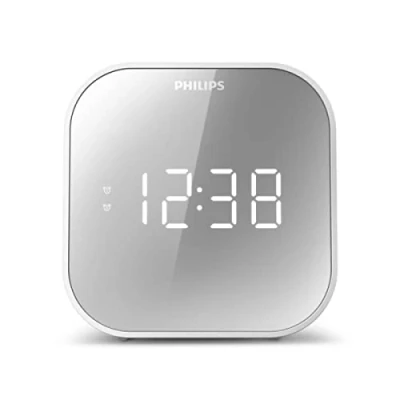 Imagen de Radio despertador Philips TAR4406/12, Sintonización digital FM, Alarma dual, USB, Temporizador, Blanco