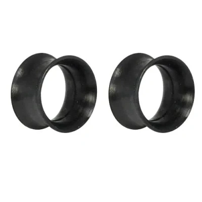 Imagen de DENI 2 dilataciones negras de silicona blanda, tunel, diametro 14mm, unisex