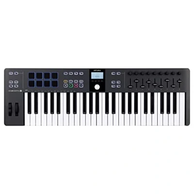 Imagen de Arturia KeyLab Essential 49 mk3 Controlador MIDI de Teclado para Producción Musical Teclas, 9 Codificadores, Faders, 1 Rueda Modulación, Pitch Bend, 8 Pads Negro