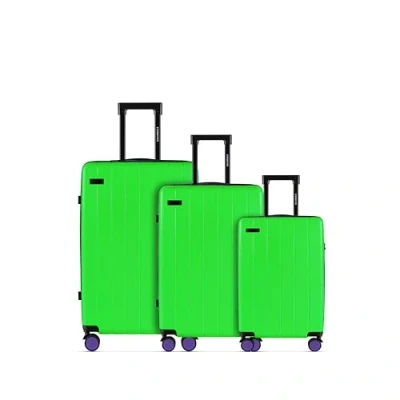 Imagen de ETERNITIVE Juego de 3 Maletas I Rígidas ABS Tamaño: 55 x 65,5 75,5 cm con Cerradura TSA Maleta Viaje Ruedas 360 Equipaje Mano 37L 60L 99L Verde