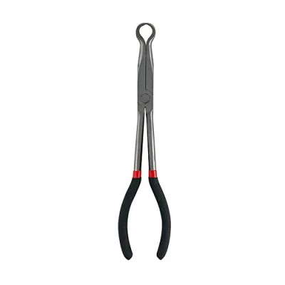 Imagen de QWORK® Alicates de punta larga para chispas, herramienta quitar bujías, Curva, Con anillo, 280 mm