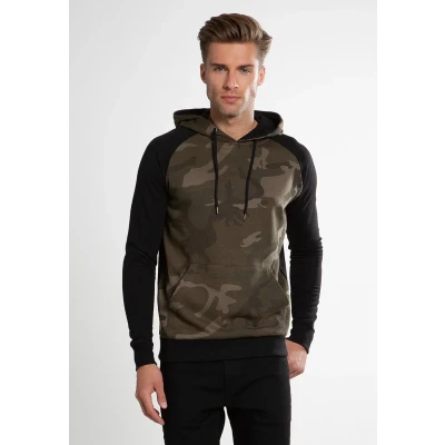 Imagen de Urban Classics Contrast Raglan Sudadera, Hombre, Talla: Small, Olive camouflage/black