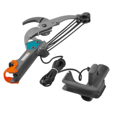 Imagen de GARDENA 00297 20 tijera de pértiga yunque combisystem, cortarramas, transmisión rodillos quíntuple, para ramas con diámetro maximo 35 mm, resistente cable tracción 4,7 m, mango en D