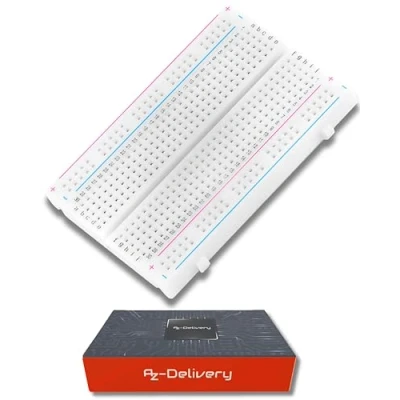 Imagen de AZDelivery MB 102 Mini Breadboard 400 Pin con 4 Barras de alimentación compatibles Arduino E Book Incluido!