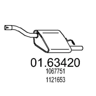 Imagen de MTS 01.63420 Silenciador trasero 680 FORD: Focus Mk1 Hatchback