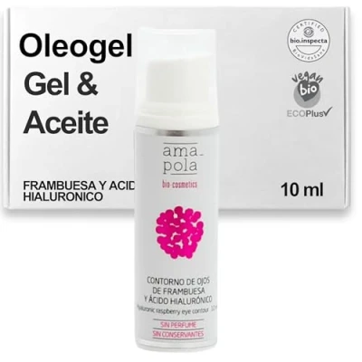 Imagen de AMAPOLA BIOCOSMETICS Contorno de Ojos Frambuesa Sin Perfume Hidratación y Luminosidad para Pieles Sensibles Ingredientes Ecológicos, Naturales Veganos [10 ml]